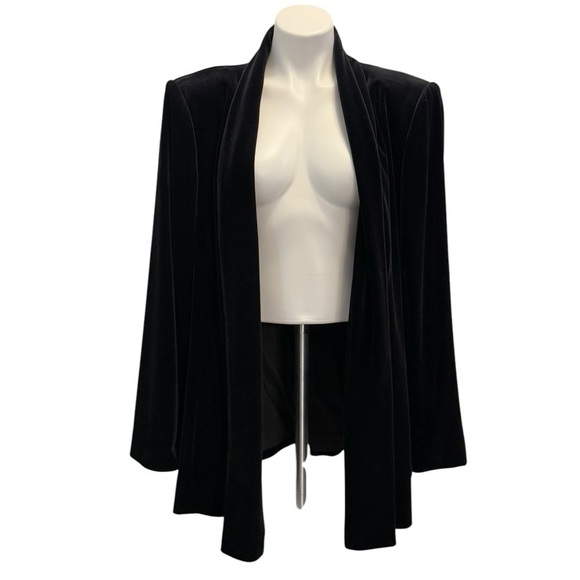 CALVIN KLEIN Black Velvet Open Front Blazer Jacket Size 22W NEW - Picture 2 of 9
